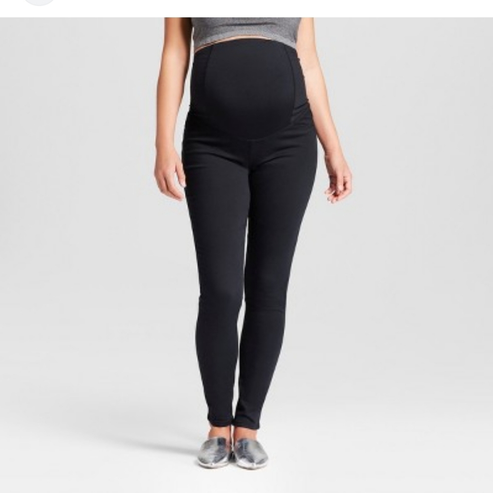 Maternity Inset Panel Skinny Black Jeana over the belly 10/30 new with t… - Picture 3 of 6